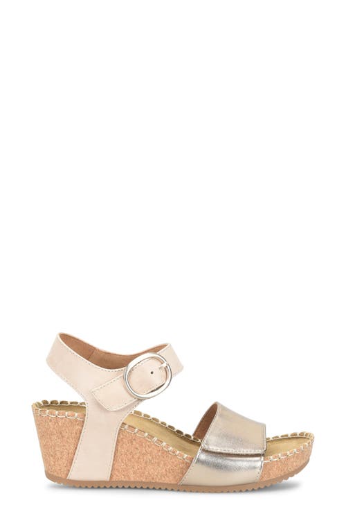 Comfortiva Eldorah Platform Wedge Sandal In Gold/beige