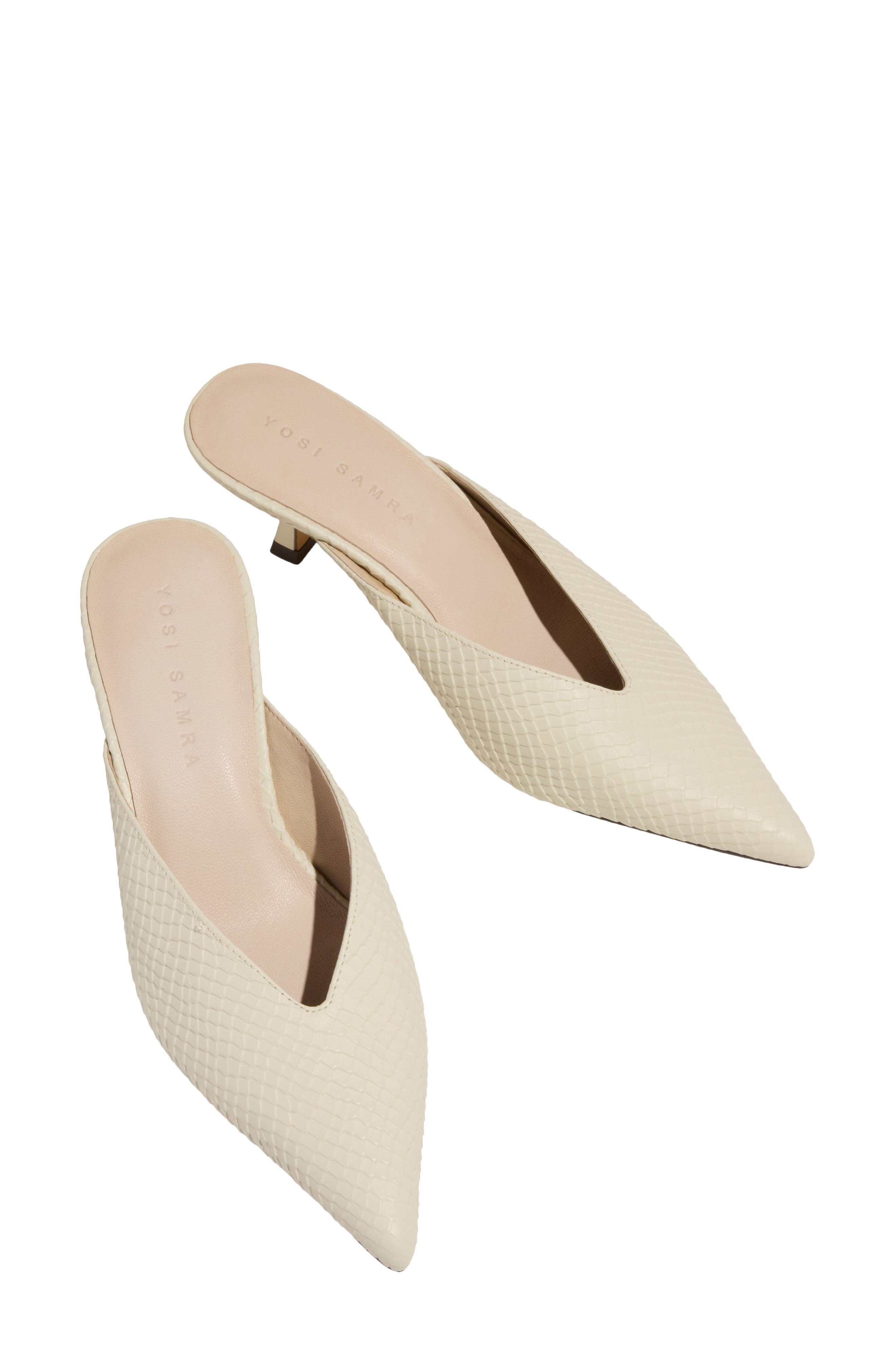 Remi Pointed Toe Kitten Heel Mule, Alternate, color, CREAM