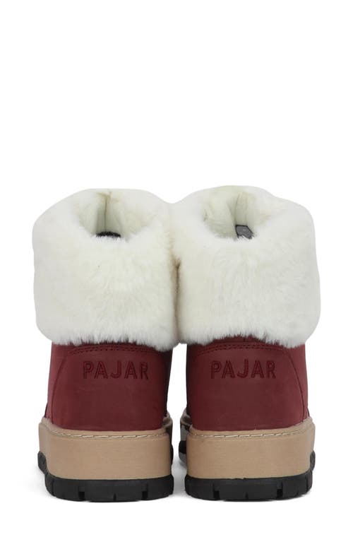 Pajar Chalet Faux Shearling Waterproof Bootie In Burgundy
