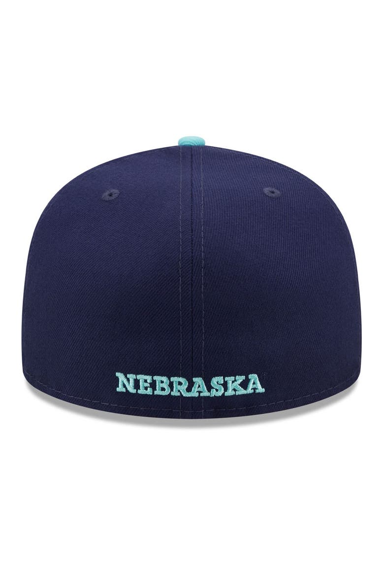 Men's New Era Navy/Light Blue Nebraska Huskers 59FIFTY Fitted Hat, Alternate, color, Navy