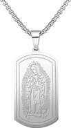 EDFORCE Men's Lady Guadalupe Dog Tag Pendant Necklace