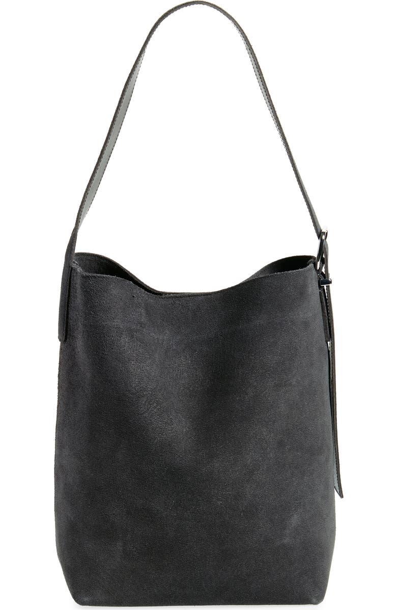 Madewell Essentials Suede Bucket Bag, Main, color,