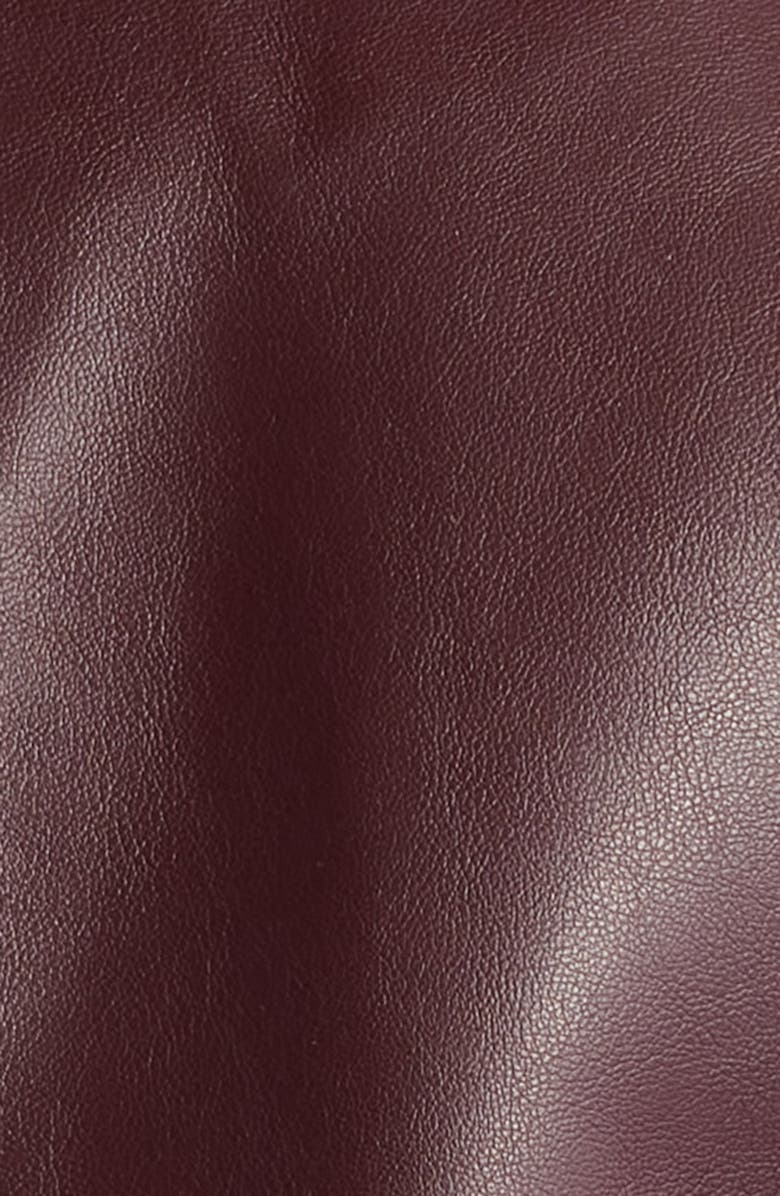 All in Favor Faux Leather Bomber Jacket, Alternate, color, Deep Mahogany