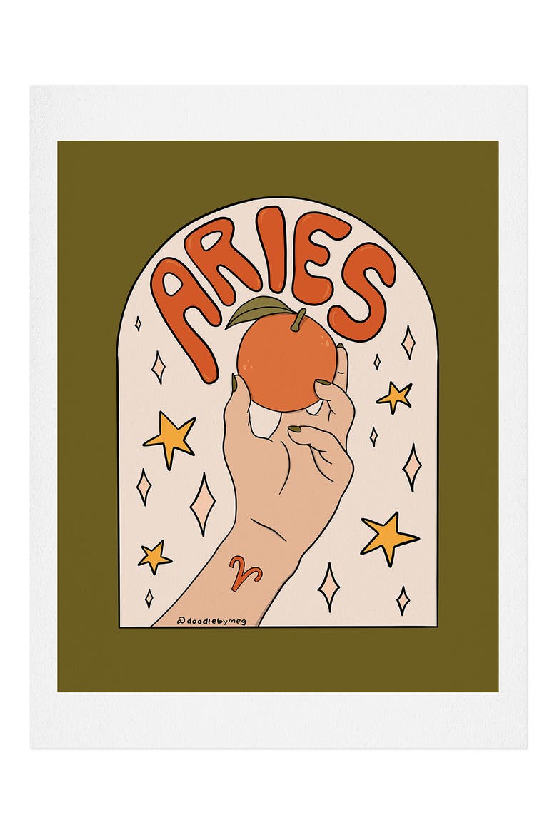 Aries Orange Unframed Wall Art, Main, color, NO FRAME 11X14