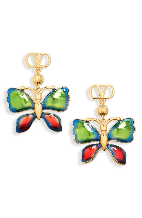 Enamel Butterfly Earrings