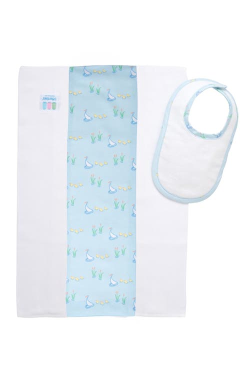 3 Marthas Print Drooler Bib & Burp Set