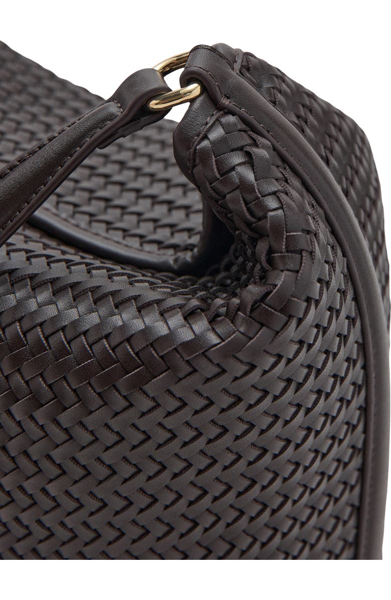 MANGO Braided Bucket Shoulder Bag, Alternate, color, Chocolate