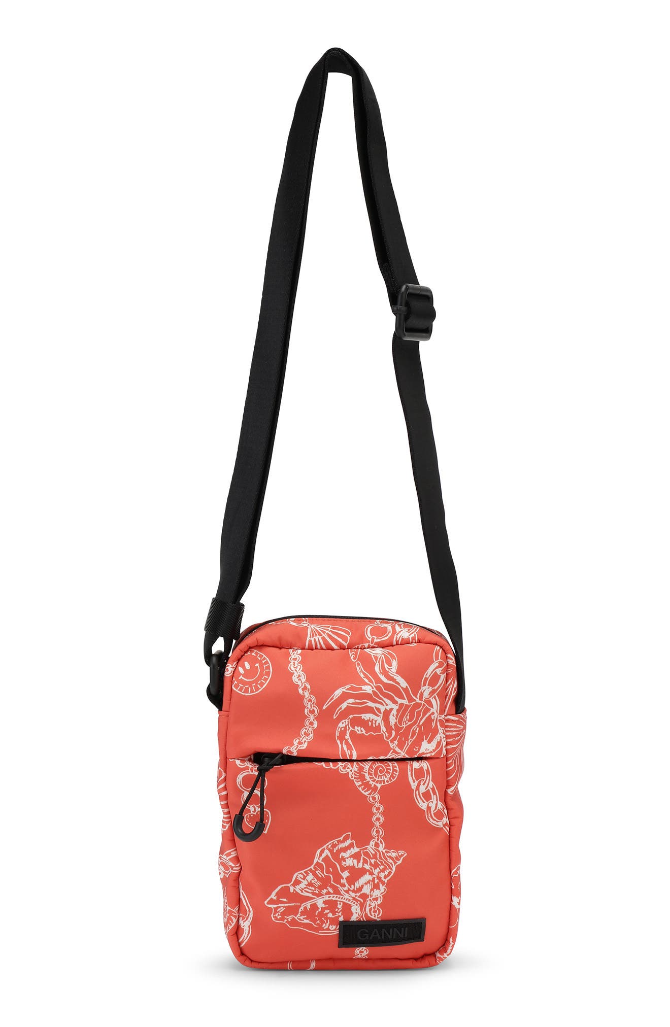 Recycled Polyester Festival Tech Mini Crossbody Bag, Main, color, SEA TREASURE PAPRIKA