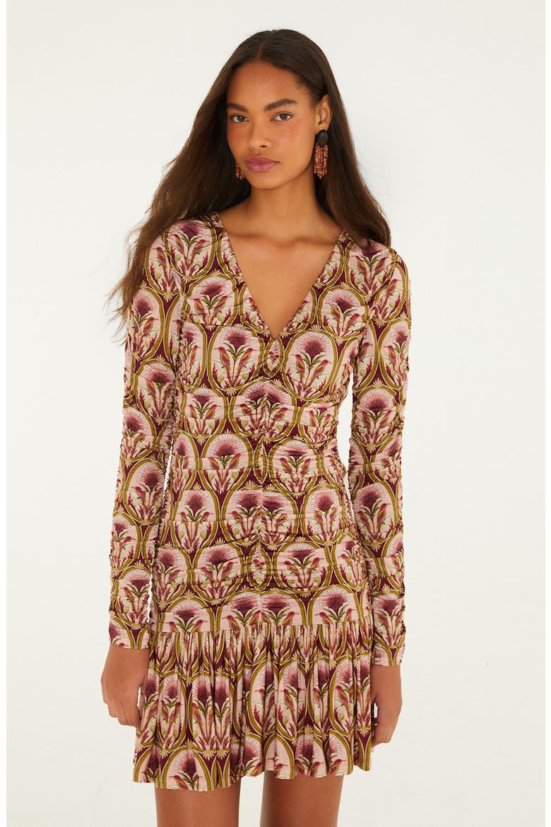 Garden Medallion Long Sleeve Minidress, Alternate, color, GARDEN MEDAL MULTICO