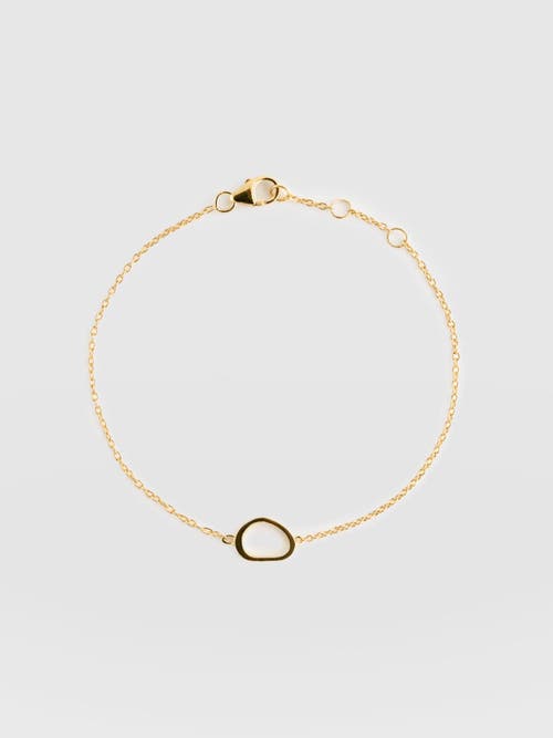 Saint + Sofia Organic Open Oval Bracelet In Gold