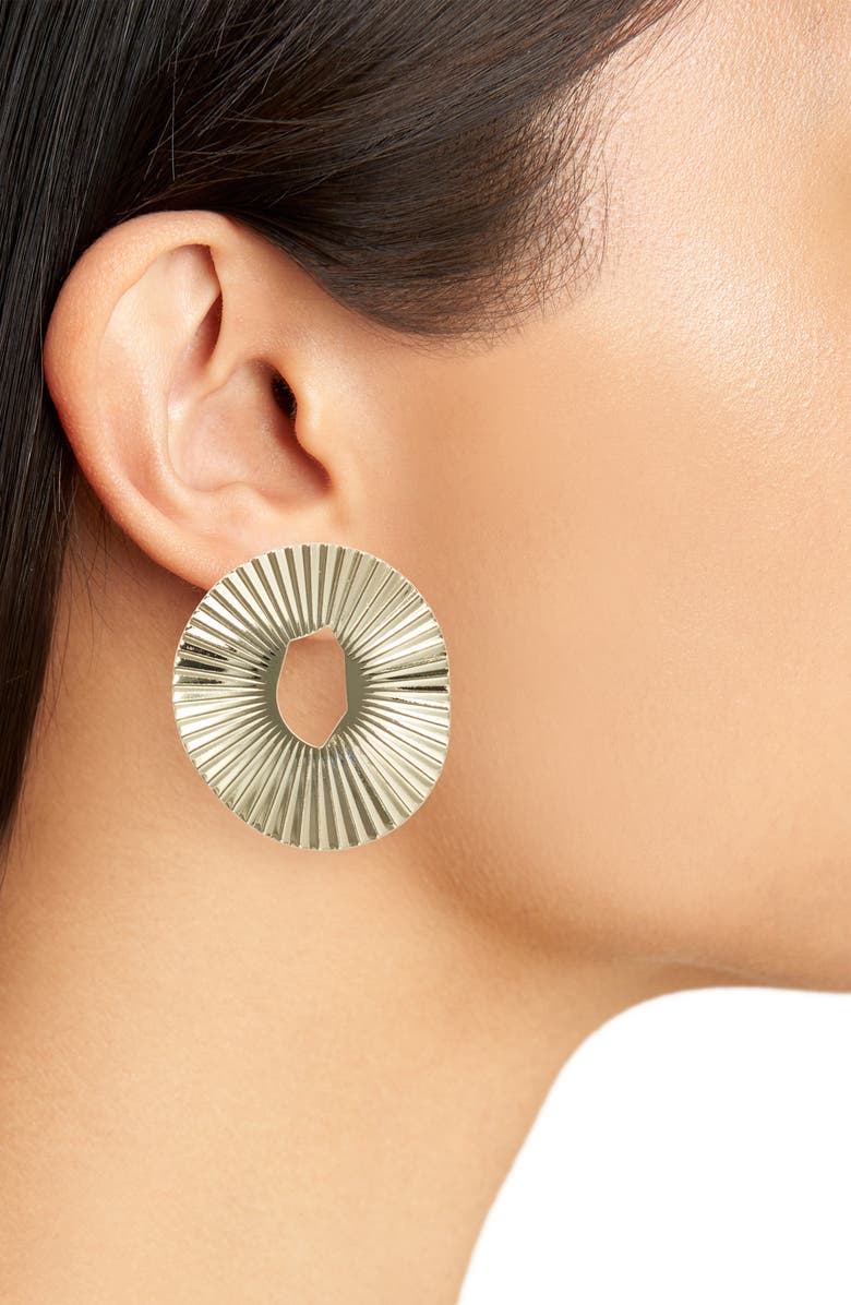 Nordstrom Pleated Circle Statement Earrings, Alternate, color,