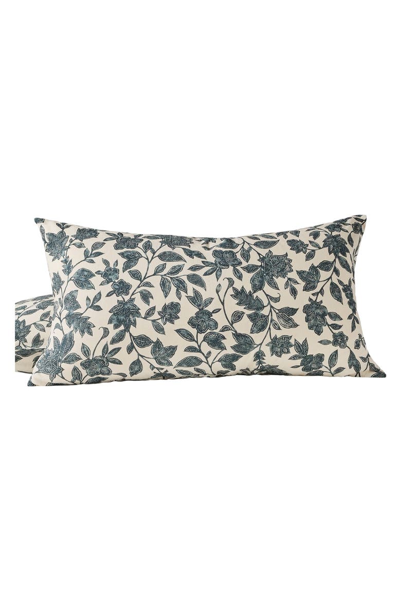 Ophelia Recycled Linen & Organic Cotton Print Sham, Alternate, color, MIDNIGHT INDIGO