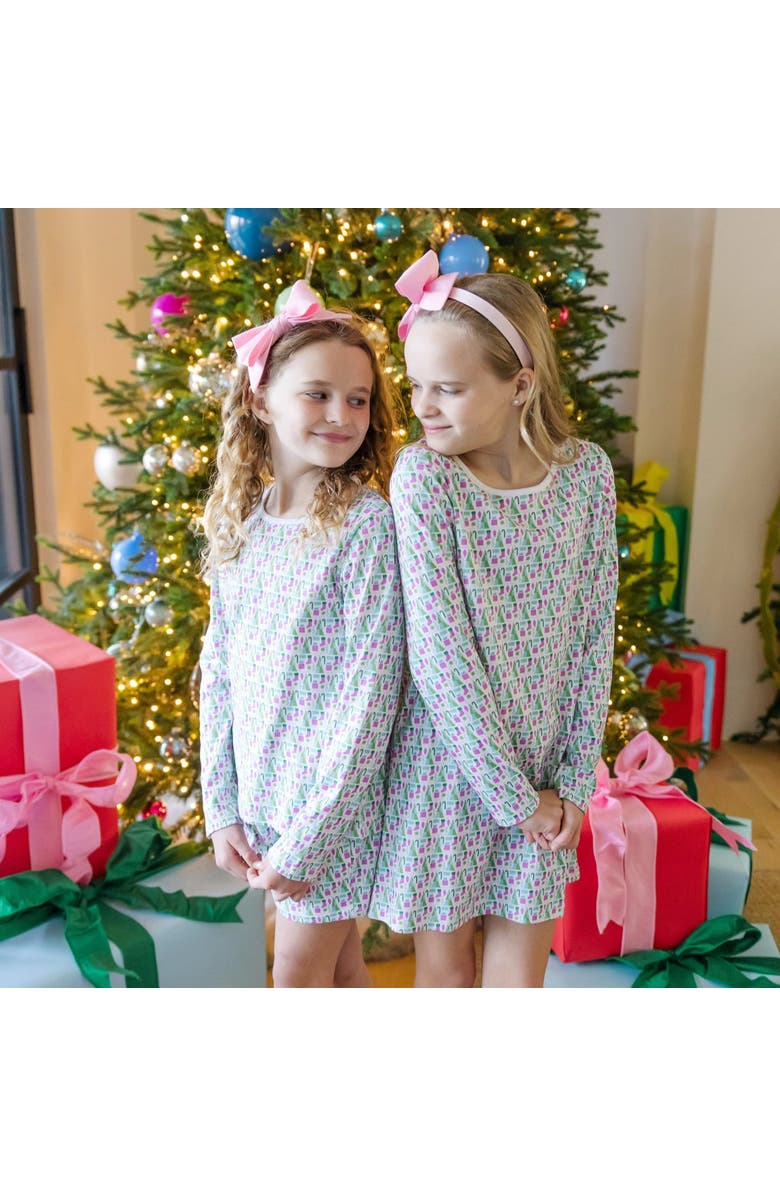 Lila and Hayes Berkeley Girls' Shirt Dress, Alternate, color, Mod Holiday Pink