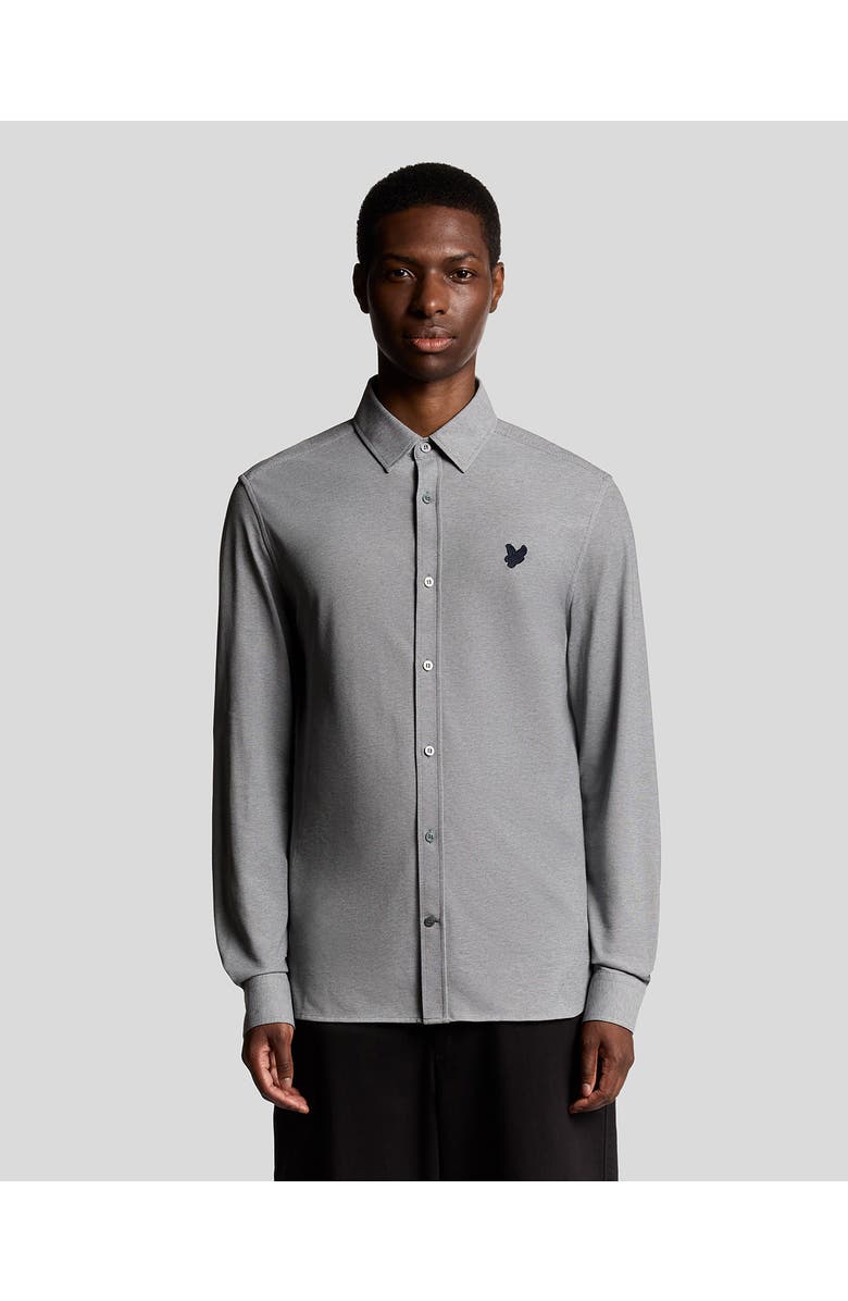 Lyle 
Scott Jacquard Stripe Long Sleeve Shirt, Main, color, White/ Deep Tan