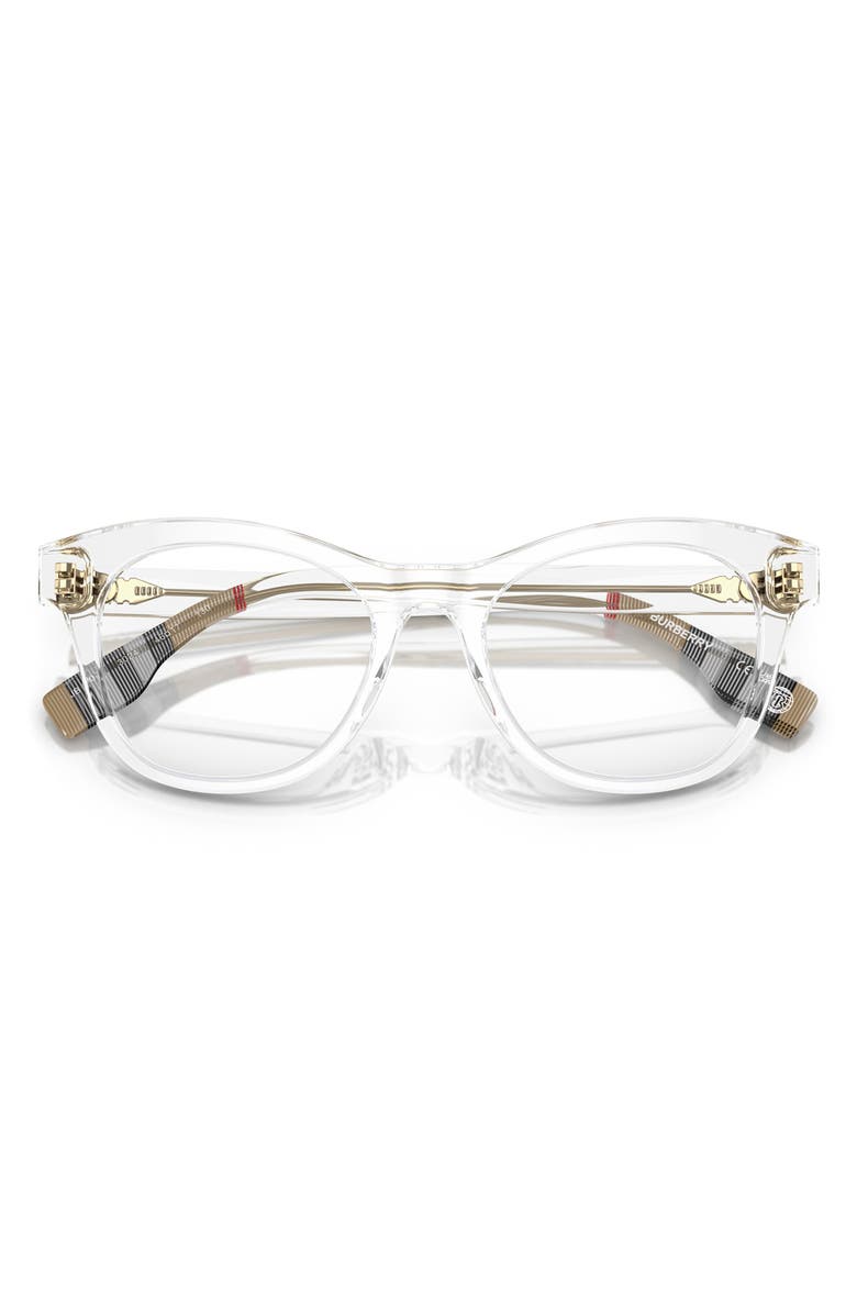Burberry 44mm Small Cat Eye Optical Glasses, Alternate, color, Transparent / Demo Lens