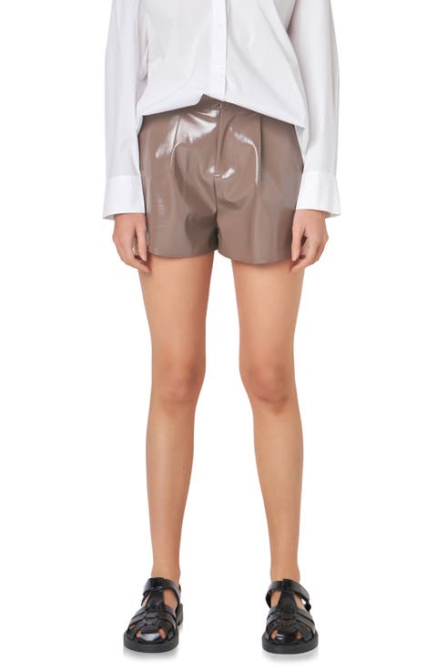 Shiny Faux Leather Shorts