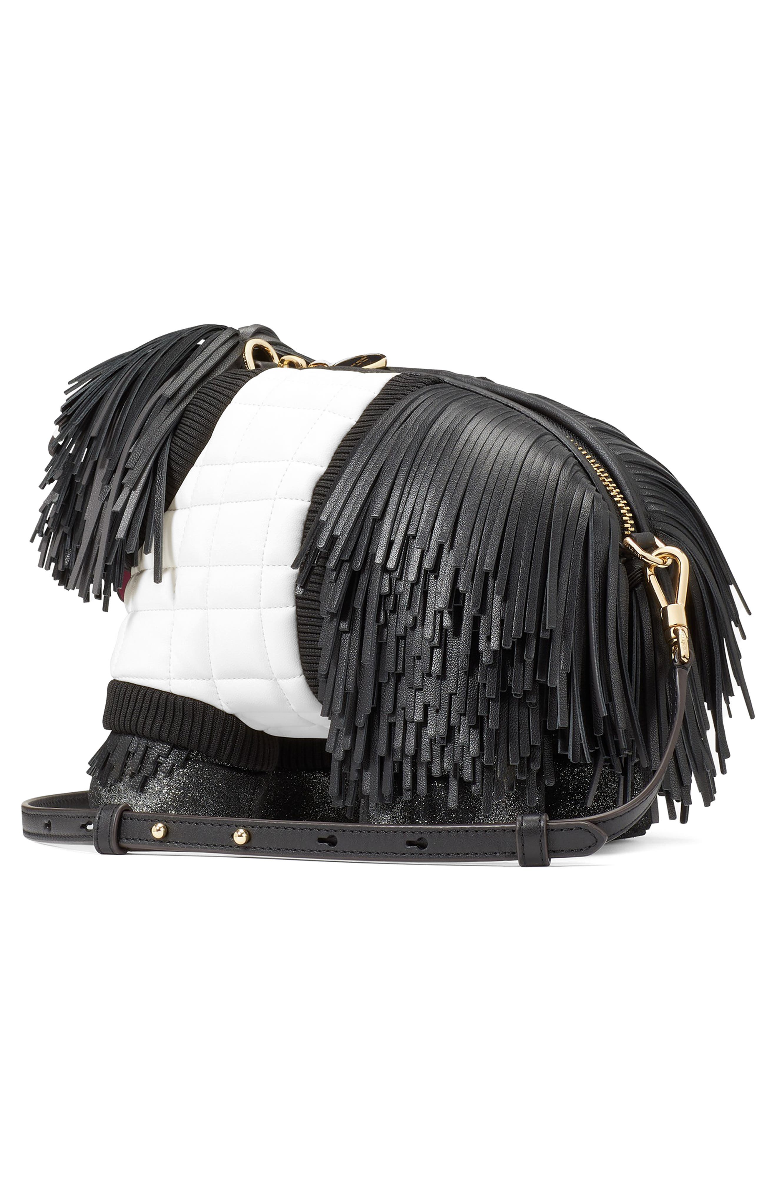 Kate Spade New York shaggy dog fringe crossbody bag, Alternate, color, 