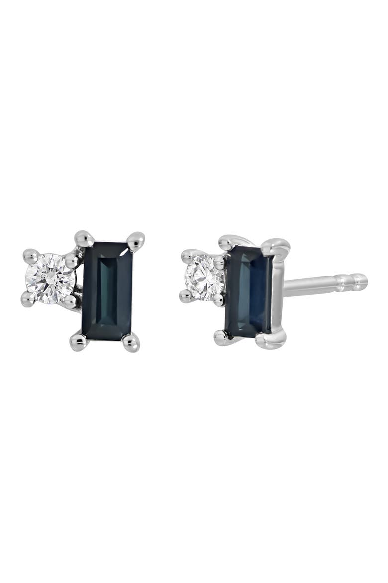 18K White Gold El Mar Sapphire & Diamond Stud Earrings (Nordstrom Exclusive), Main, color, 18K WHITE GOLD