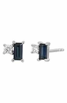 Bony Levy 18K White Gold El Mar Sapphire & Diamond Stud Earrings