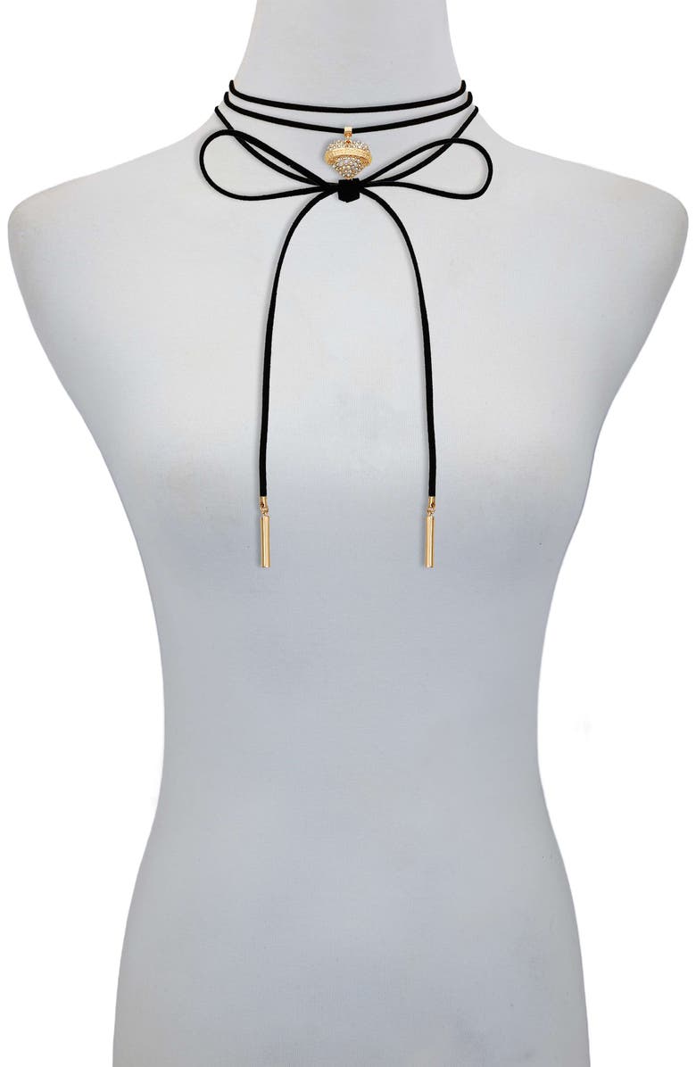 True Religion Suede choker necklace, Alternate, color, Goldtone