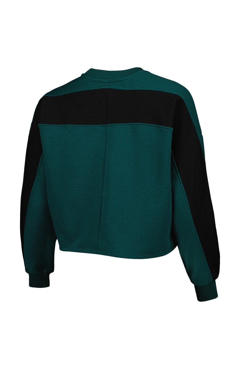 GAMEDAY COUTURE Women's Gameday Couture Green Michigan State Spartans Back To Reality Colorblock Pullover Sweatshirt, Alternate, color, 