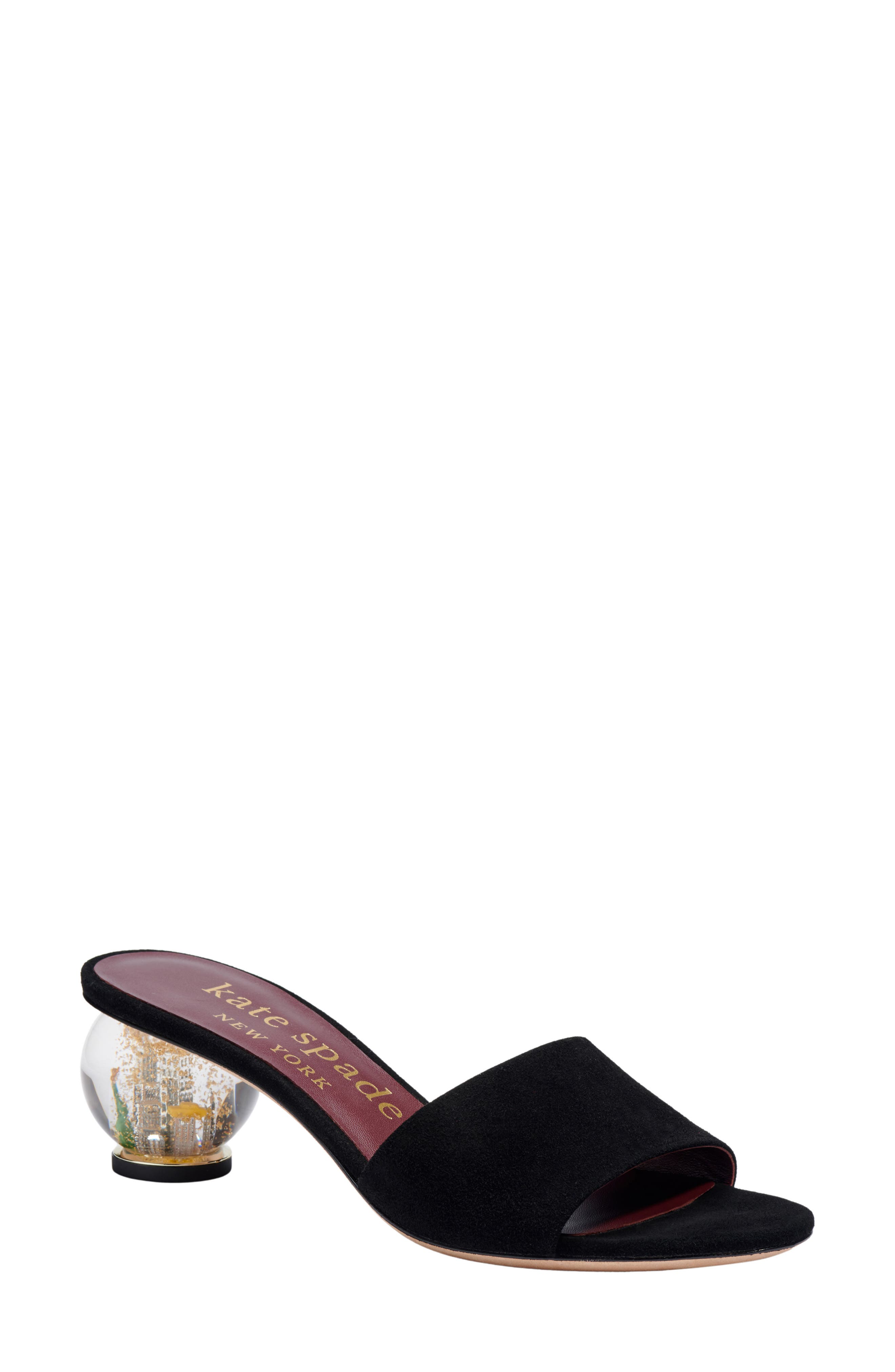Kate Spade New York polished sandal, Main, color, Black