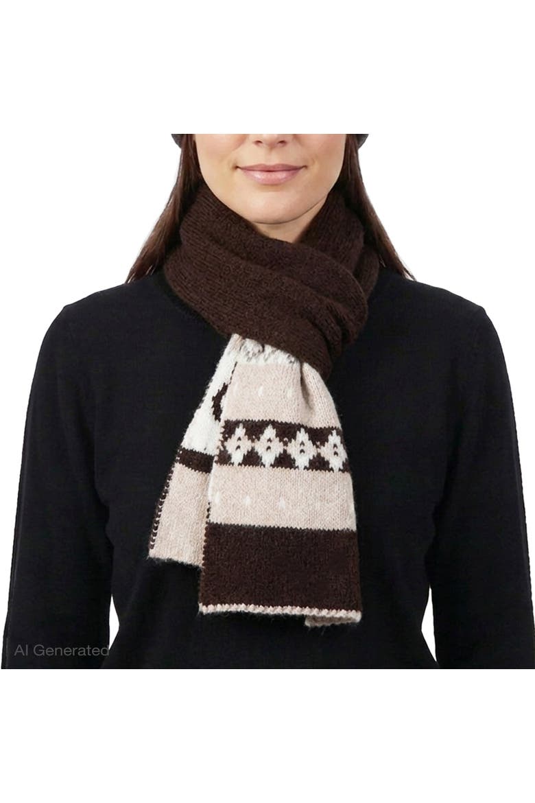 Heather Knit Ikat Scarf, Alternate, color, HEATHER