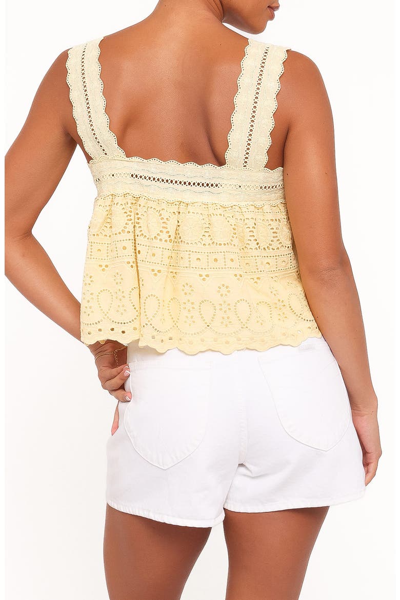 Aideen Sleeveless Eyelet Top, Alternate, color, PALE YELLOW