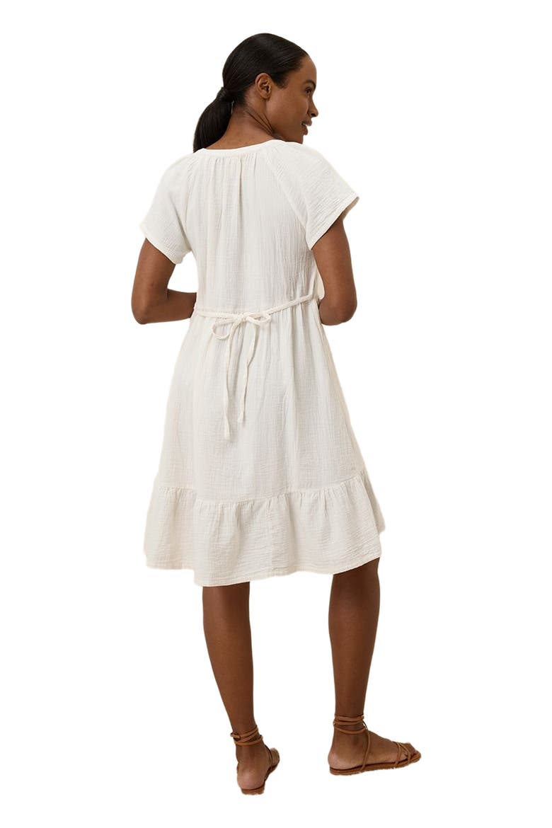 Organic Cotton Coastal Double Gauze Breezy Dress, Alternate, color, Sea Salt