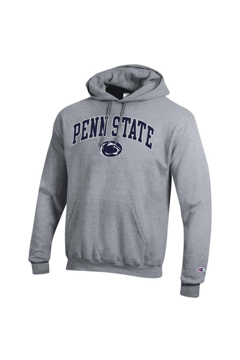 Men's Champion  Heather Gray Penn State Nittany Lions Arched Logo Fleece Pullover Hoodie, Alternate, color, Heather Gray