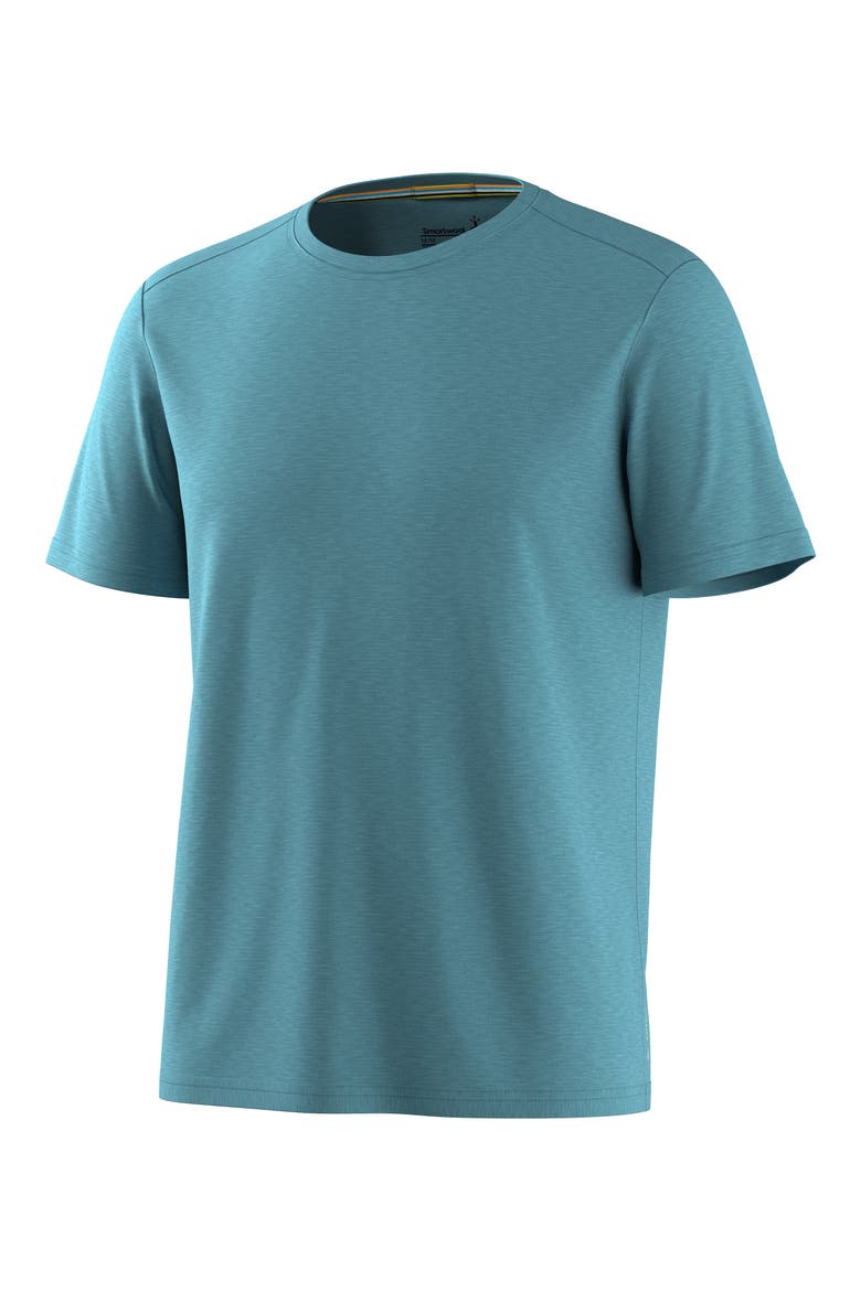 Active Performance Merino Wool Blend T-Shirt, Alternate, color, MINERAL BLUE HEATHER