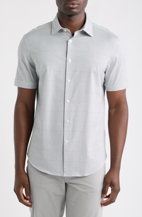 Miles OoohCotton® Print Short Sleeve Button-Up Shirt