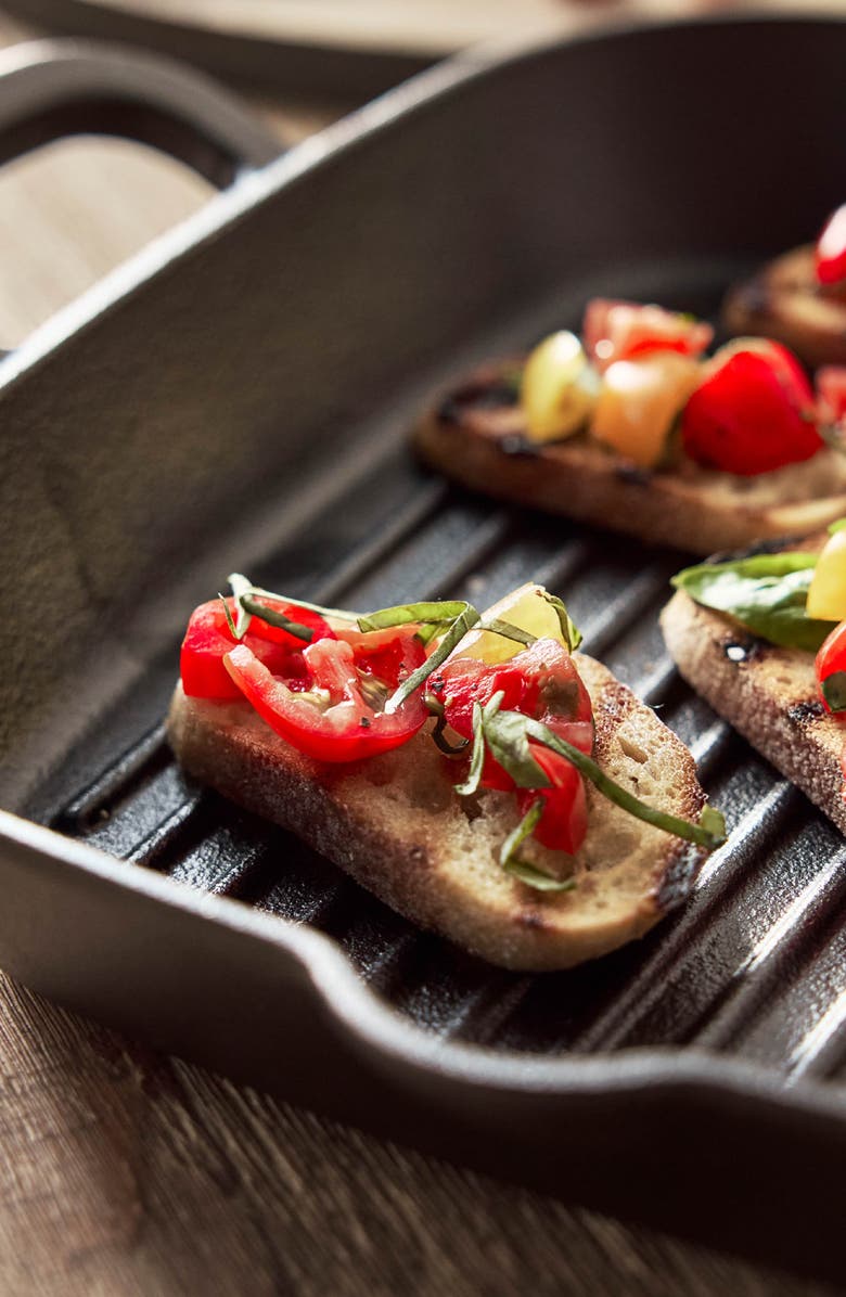 GreenPan x Bobby Flay 11" Cast Iron Square Grill Pan, Alternate, color, Black