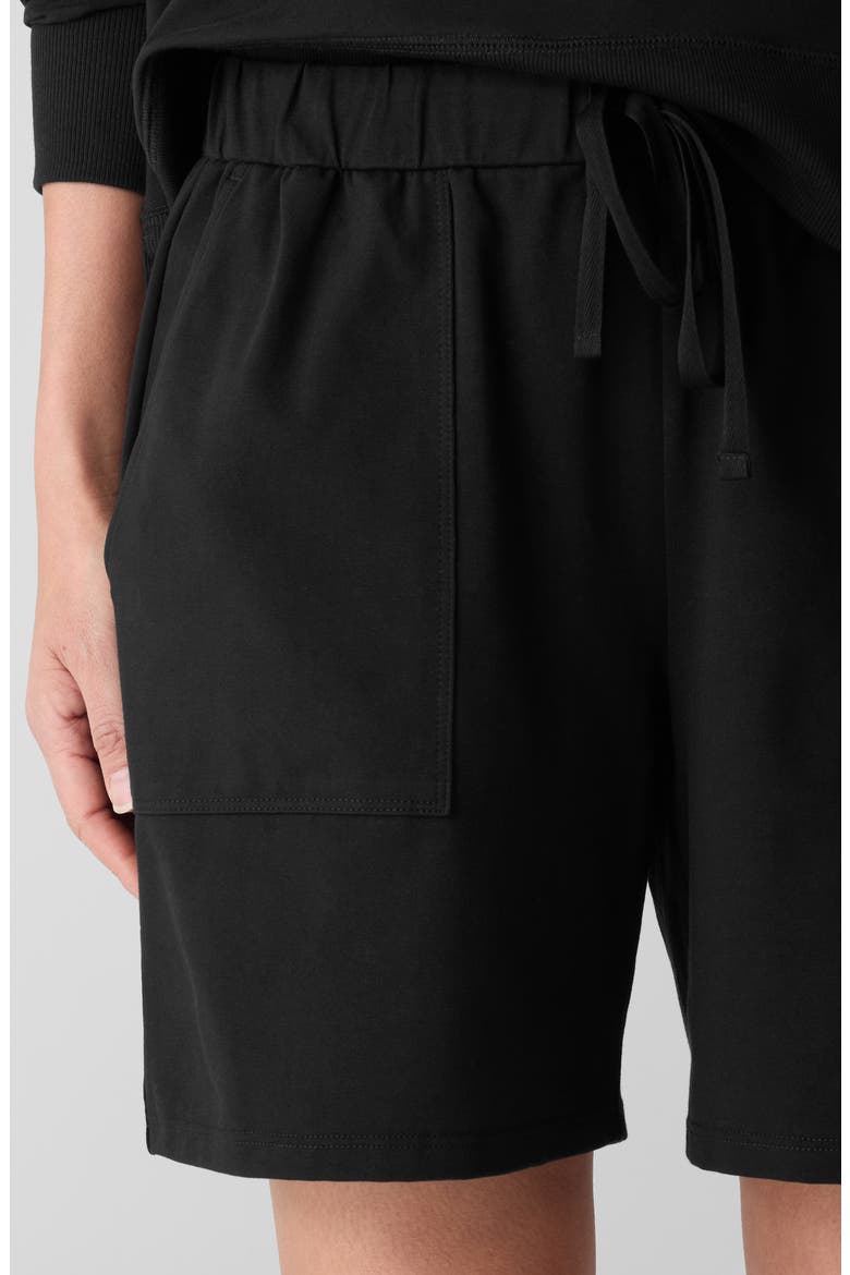 Stretch Organic Cotton Drawstring Shorts, Alternate, color, BLACK