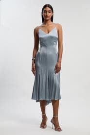 Karen Millen Satin Strappy Midi Dress