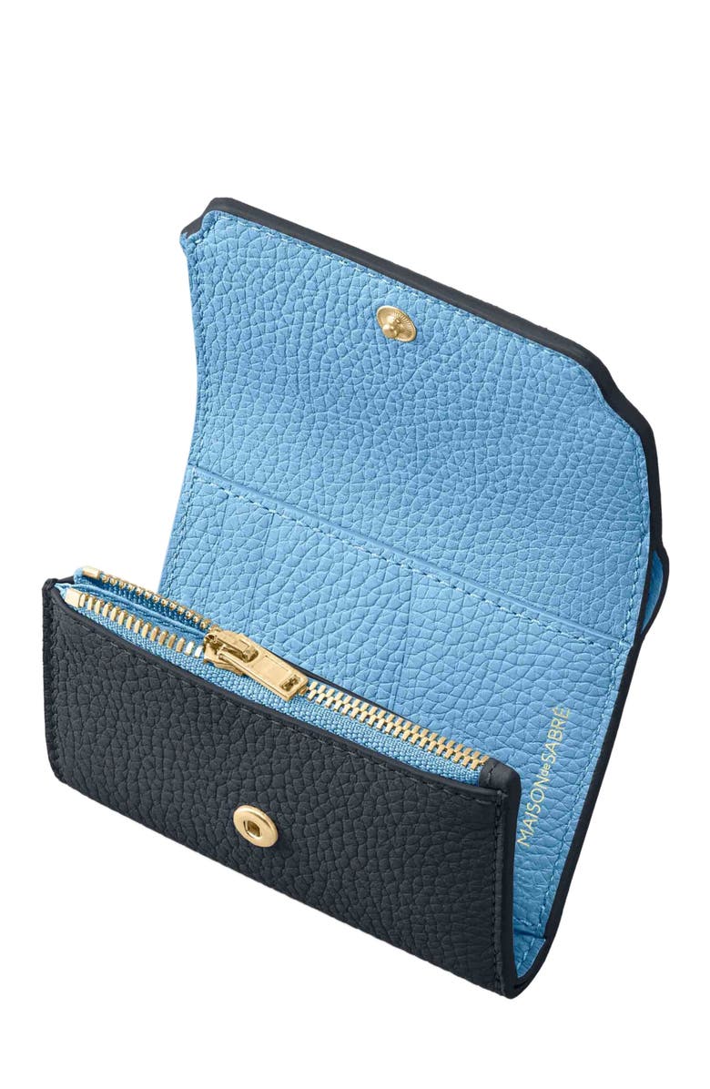 MAISON de SABRÉ Leather Trifold Wallet, Alternate, color, Graphite Sky