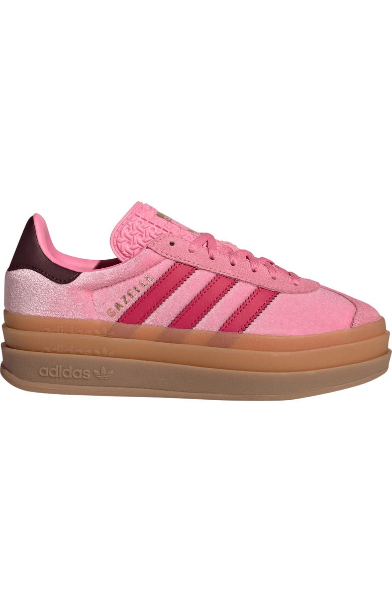 adidas Kids' Gazelle Bold Sneaker, Alternate, color, Bliss Pink/ Ruby Red/ Maroon