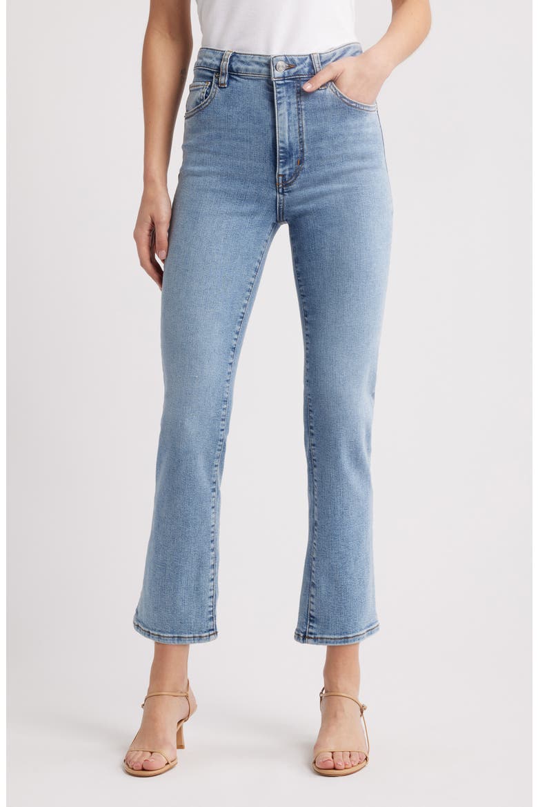 The Pencil Crop High Waist Ankle Slim Straight Leg Jeans, Main, color, LARK