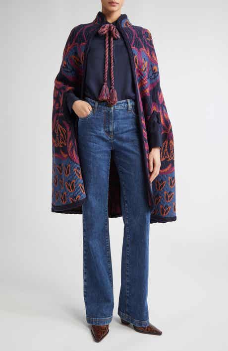 Wool Blend Knit Cape