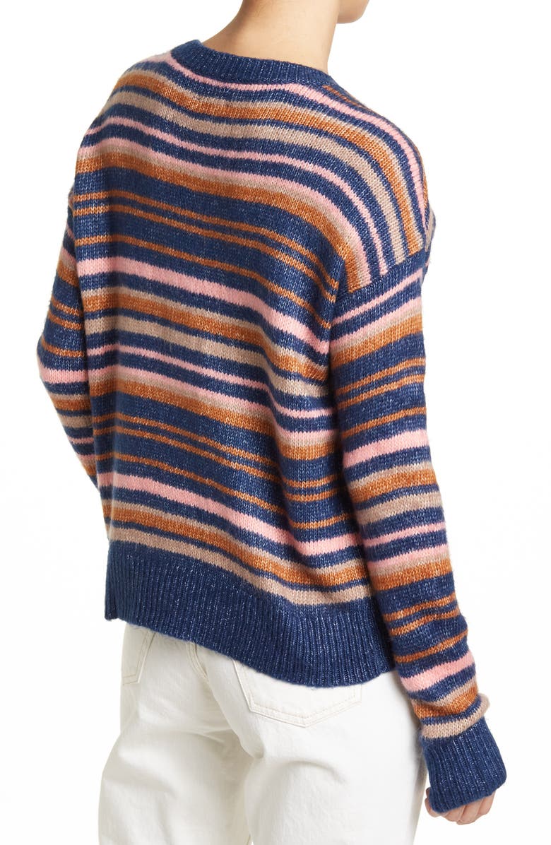 Lucky Brand Striped Crew Neck Pullover Sweater, Alternate, color, 