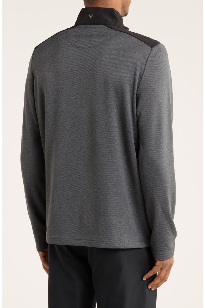 Fleece Half Zip Sweatshirt, Alternate, color, BLACK HEATHER