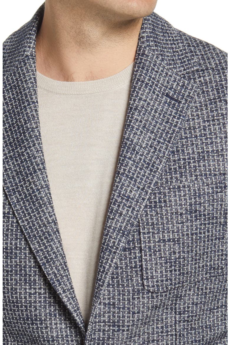 Trim Fit Bouclé Jersey Sport Coat, Alternate, color, NAVY