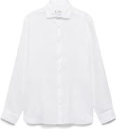 MANGO Slim Fit Linen Button-Up Shirt
