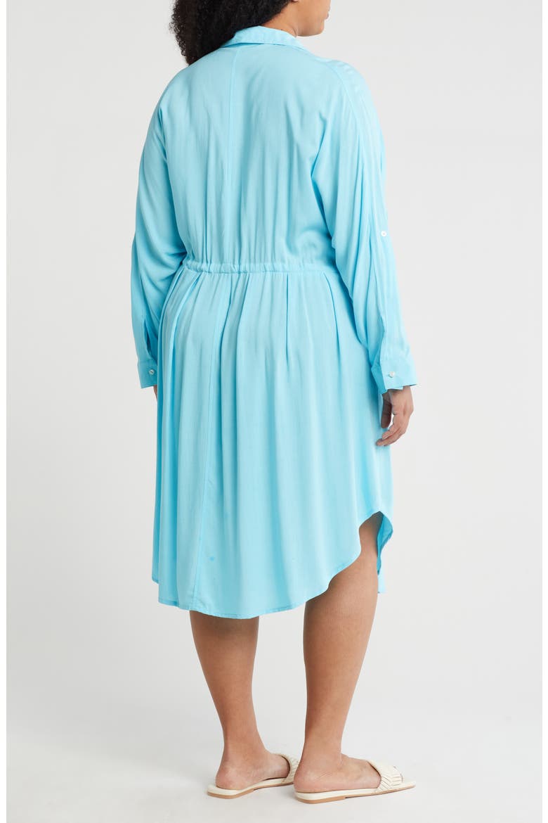 Long Sleeve Shirtdress, Alternate, color, AQUA
