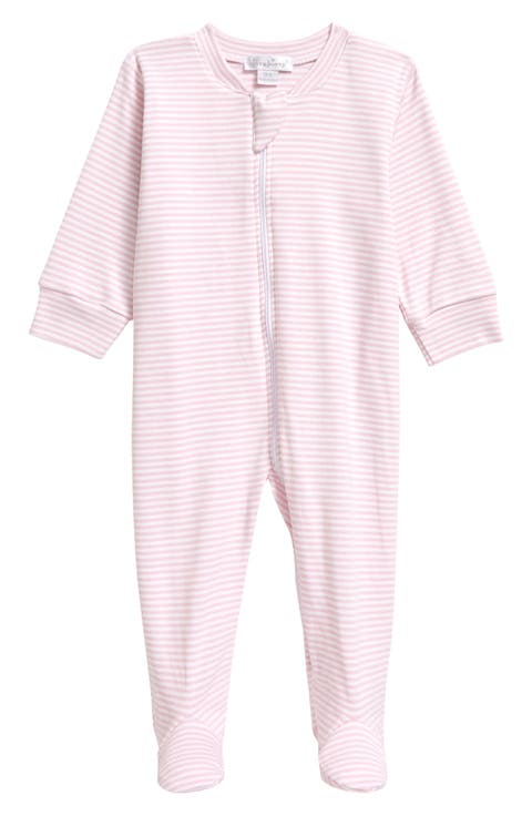 Simple Stripes Zip Footie (Baby)