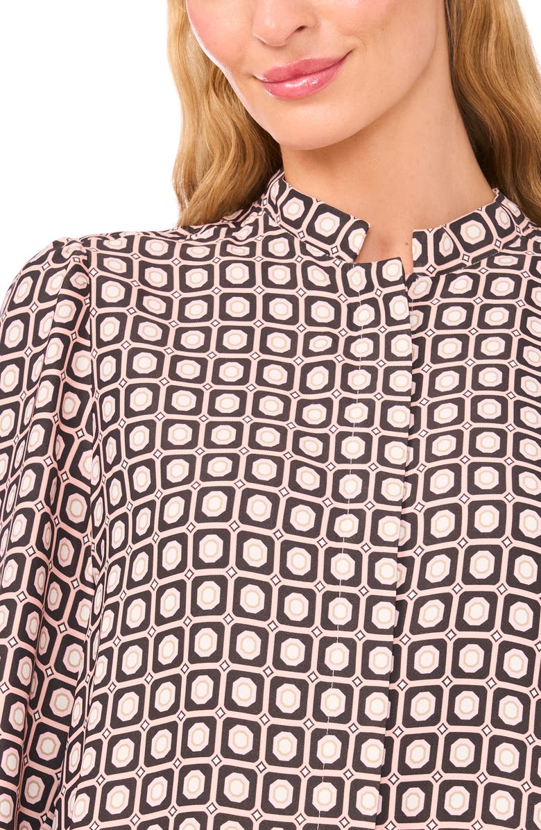 Ted Baker Sabrina Mixed Scarf Print Long Sleeve Dress, Alternate, color, Blushing Bride