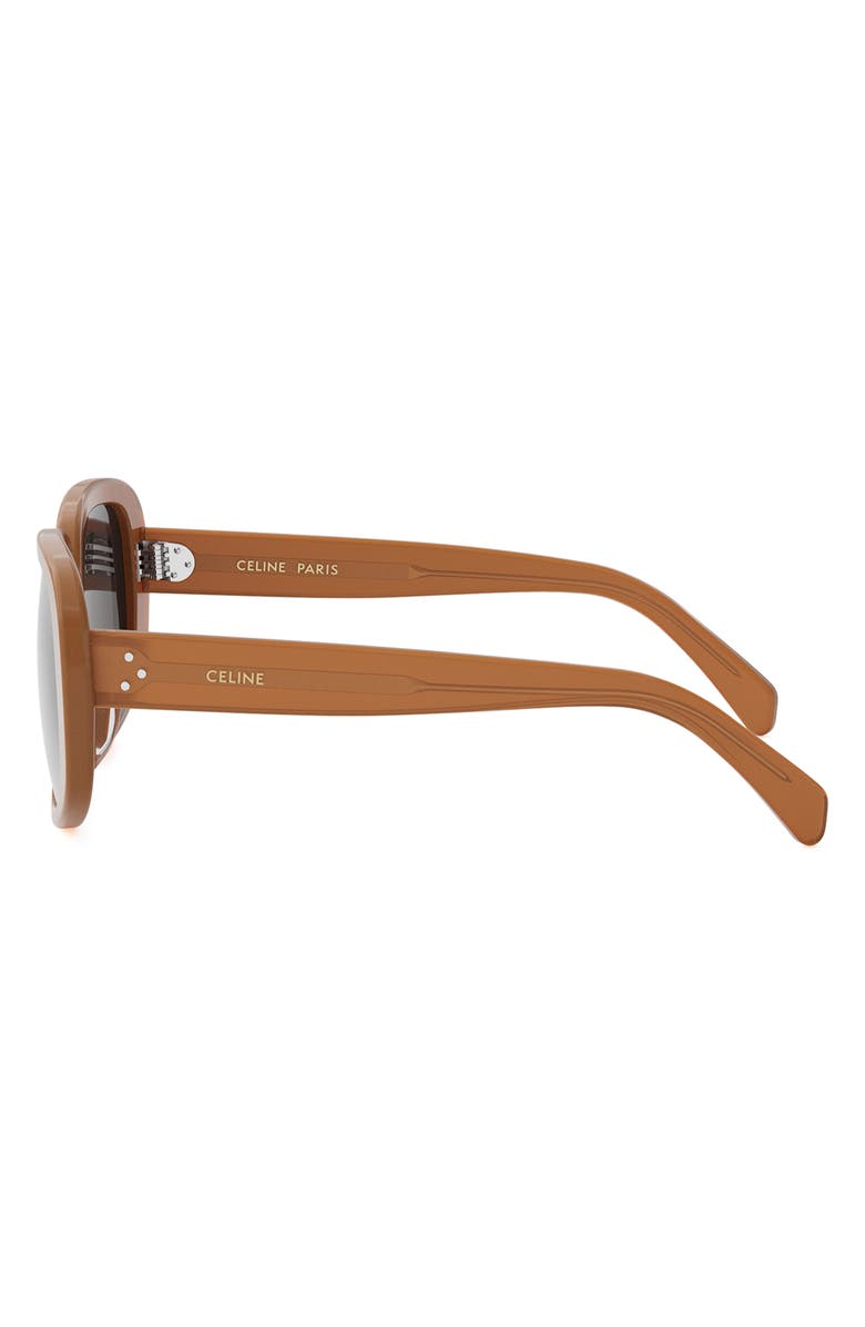 CELINE Bold 3 Dots 55mm Geometric Sunglasses, Alternate, color, Shiny Light Brown / Smoke