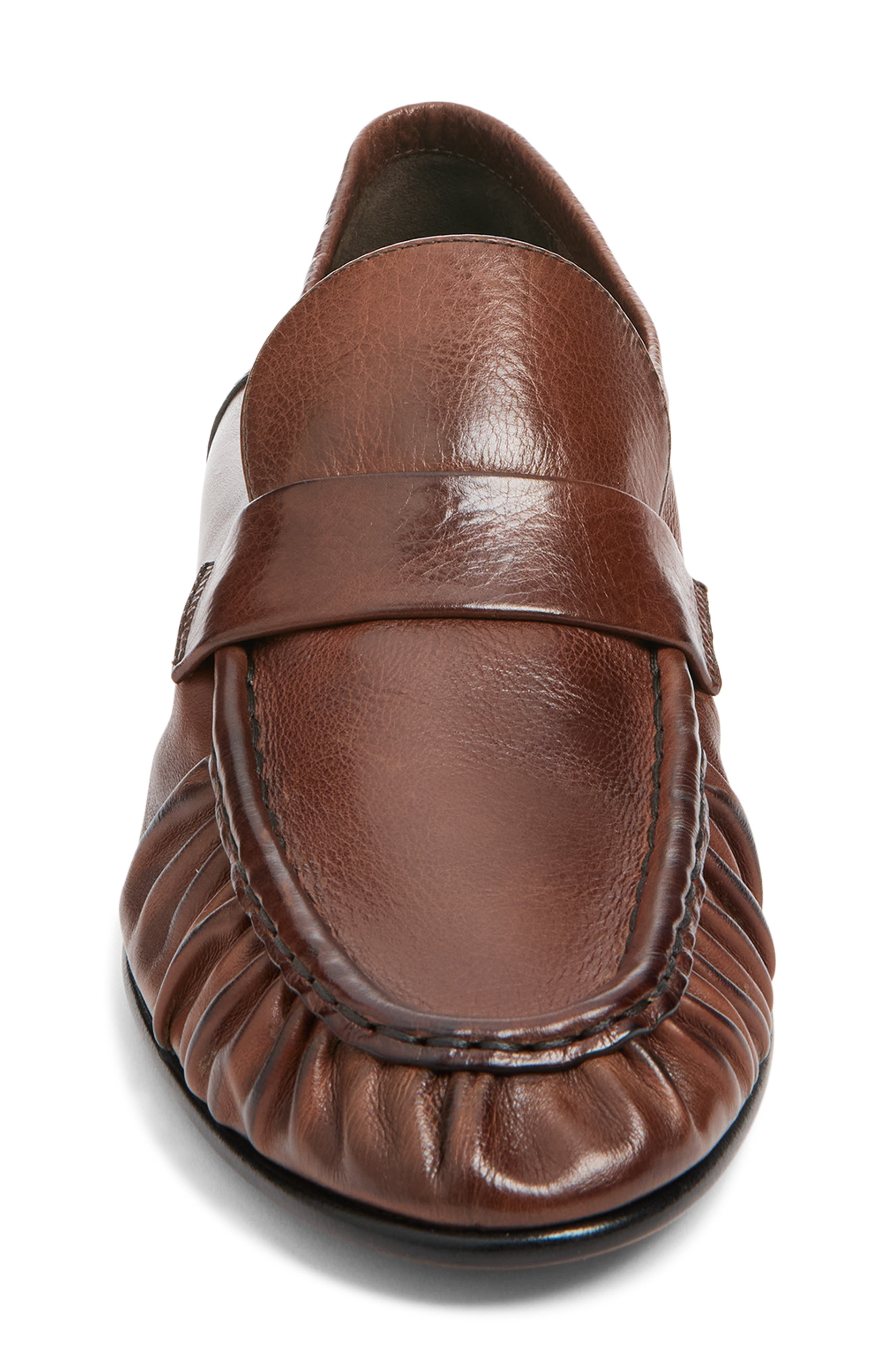Leather Grained Soft Loafer, Alternate, color, CHESTNUT