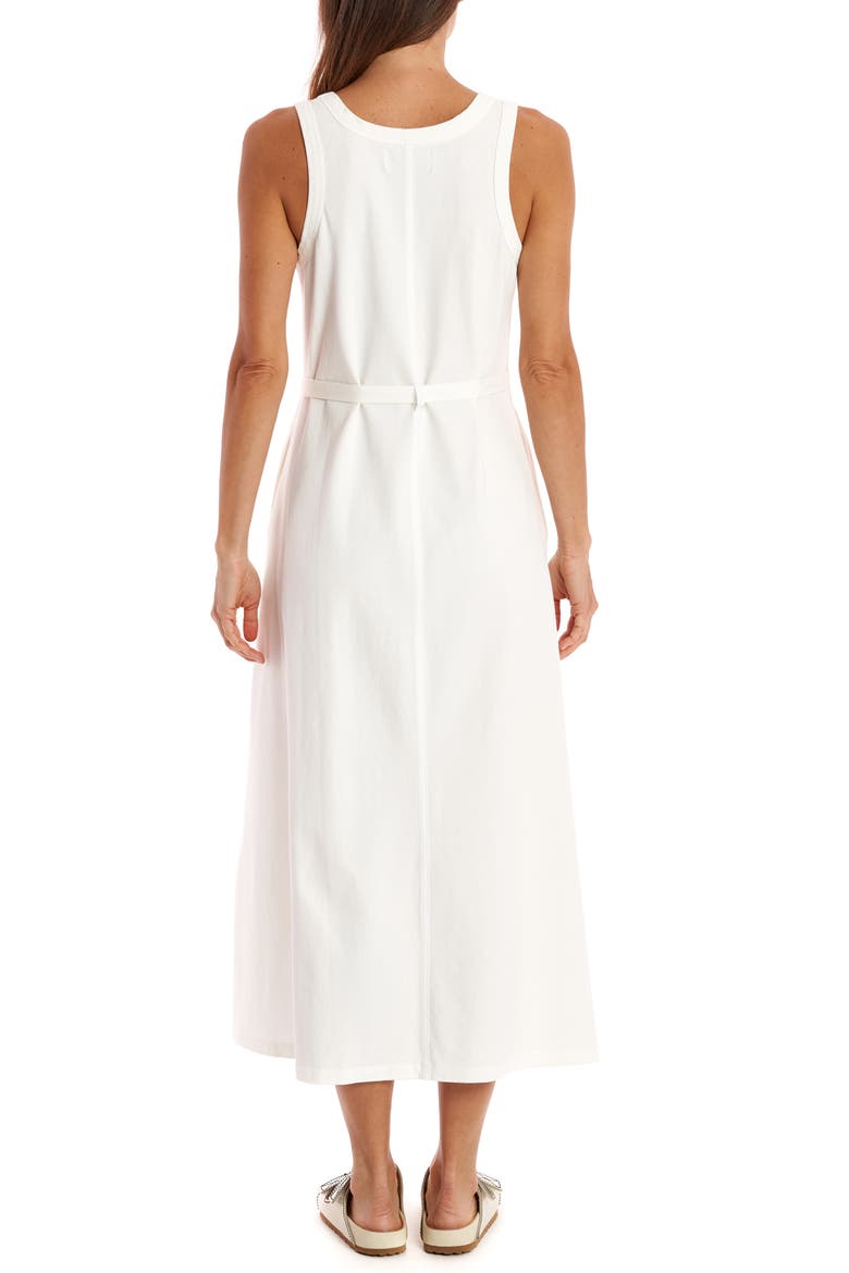 Andie Belted Sleeveless Cotton Dress, Alternate, color, WHITE