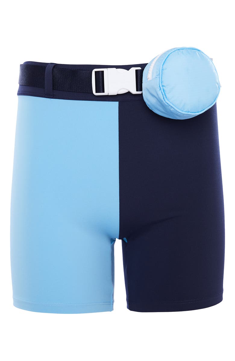 New Balance STAUD Colorblock Fitted Bike Shorts, Alternate, color, Blue